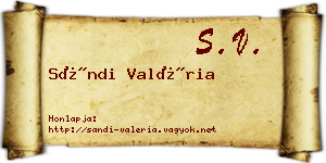 Sándi Valéria névjegykártya